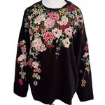 Topshop Kimono Floral Embroidered Sweatshirt Size 8 Photo 0