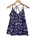 Yummie Heather Thomson Womens Hillary Strappy Tank Top‎ Stained Glass Blue L Size M Photo 2