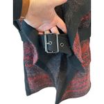 Members Only Belted Waterfall Coat Red Black Wool Blend Asymmetrical Medium GUC Photo 4