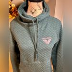 TECHSTYLES Snowbird Quilted Funnel Neck Kangaroo Pocket Pullover NWT Sz Small Green Photo 1