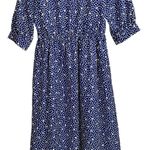 Schrader Sport Schrader Petite Sport Navy Blue & White Patterned Shirt Dress Size 10p Photo 9