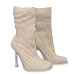 EGO  Womens Square Toe Textured Stiletto Ankle Sock Booties Nude  US SIZE 6 Photo 2