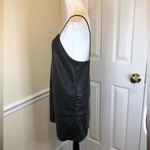 Free People  Faux Black Leather Spaghetti Strap V-Neck Dress w Pockets Sz L Photo 13