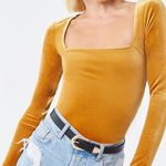 Forever 21 Gold Velvet Square Neck Top  Photo 0