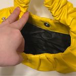 Sunny Yellow Crescent Shoulder Bag with Ruched Handle Photo 2