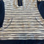 Ruby Rd Textured Striped Quarter Zip Blue Size Medium Photo 6