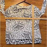 Talbots Pullover Top Women's White Navy Print 3/4 Sleeve Henley Stretch Size 1x Photo 8