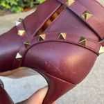 Valentino Garavani Valentino Rockstud pointy toe harness ankle boot in wine calfskin leather IT 36 Photo 8