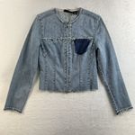 EXPRESS Vtg Y2K Jeans M Denim Jacket Sparkles Bling Rhinestones Festival Boho Photo 1