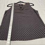 Laundry by Shelli Segal Laundry Purple Black White Sleeveless Blouse Photo 6