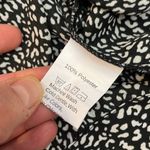 SheIn Black & White Animal Print Long Elastic Sleeve Tie Front Lightweight Wrap Photo 8