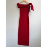 SNDYS x REVOLVE Jaymes Off Shoulder Stretch Knit Old Money Deep Red Maxi Dress S Photo 1