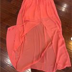 Three Hearts Pink chiffon lattice back maxi dress size medium Photo 7