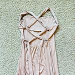 Beige Ribbed Halter Tie Photo 4