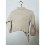 Rebecca Taylor  White Cream Side Tie Wool Blend Turtleneck Sweater size Large Photo 4
