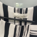 Sugar Lips  Women's Sleeveless Black and White Striped Pleated Crop Top Sz XS Photo 1