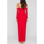 Nookie Lene Lace Maxi Dress W/ Gloves, Red, Small Photo 3