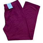 Croft & Barrow NWT ~ Berry Straight Leg Mid Rise Easy Knit Pants ~ Women's LARGE Photo 2
