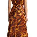 Tahari ASL Tortoise Shell Printed Midi Dress 10 Brown Photo 1