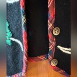 Talbots  Wool Christmas Button Down Vest Vintage Sleigh Snow Winter Deer Size XL Photo 3
