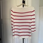 Jenni Kayne NWOT  White Red Striped Top Cashmere Pullover Photo 3