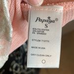 Papaya  Peach Pink Tank Blouse Open Back Lace Hem Pocket NWOT Size Small‎ Photo 4