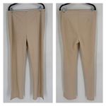 Anthropologie En Saison Women's Slim Fit Seamed Slit Hem Pants Beige Cream Large Photo 2