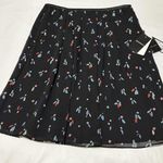 Emporio Armani NWT  Black Abstract Petal Print Crepon Skirt Sz 44 Photo 0