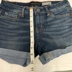 Aeropostale Dark Blue Wash Cuffed Denim Midi Shorts Size 2 Classic Summer Photo 7