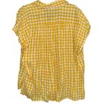 Old Navy Button-Front Gingham Shirt for Women  yellow and white summer top XXL Photo 3