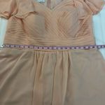 Azazie  Hadley a-line pleated chiffon short dress in Pearl Pink Photo 8