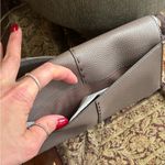 Tory Burch Authentic Gray Leather Magnetic flap logo Crossbody Bag/lg card case Photo 1