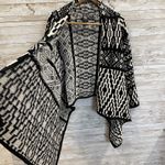 W by Worth Womens PS Cardigan Sweater Wool Blend Open Front Aztec Black & White Size undefined Photo 3