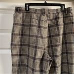 Reformation  Franklin Straight Ankle Cropped Trouser Pant Taupe Plaid 12 Photo 5