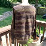 RALPH LAUREN Black Label Womens Sweater Top Striped Sz M 100% Cashmere V Neck Green Size M Photo 3