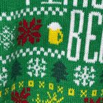 Unisex Ugly Christmas Sweater Beer Theme Medium Green Holiday Crew Neck Photo 7