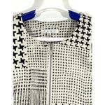 CAbi Ivory Black Houndstooth Short Sleeve Bomber Jacket 2 Way Zip Size Medium Photo 3