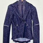 Lululemon Womens Ride On Blazer Heathered Blue Indigo Jacket Zip Up Pockets Sz 4 Photo 2
