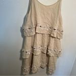 Alya  Cami Dress Beige Tiered Crochet Photo 2