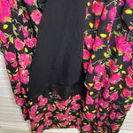 Abound  Floral Flutter Sleeve High/Low Maxi Dress Black/Pink Size L Photo 5