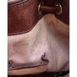 Dooney & Bourke Vintage  Dark Brown Leather Drawstring Shoulder Bag Purse Photo 11