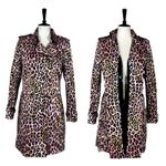 Joan Rivers  Trench Coat Belted Classic Pink Leopard Multi Women’s Size Small Photo 11