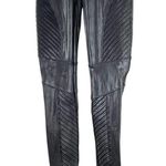Spanx  Women's Black Shiny Metallic Leggings Texture Sz Small Moto Faux Leather Photo 2