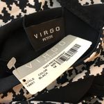 Virgo Petite Sheath Dress V Neck Sleeveless Houndstooth Black White 14P Photo 2