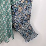 Veronica Beard  Amato Paisley Silk Peasant Top in Seaglass Multi‎ Size 6 Photo 9