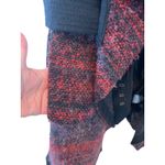 Members Only Belted Waterfall Coat Red Black Wool Blend Asymmetrical Medium GUC Photo 5