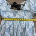 Topshop  Baby Blue Floral Embossed Puff Sleeve Babydoll Mini Dress 8 Photo 10