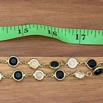 Swavorski Swarovski Signed Necklace with Bezel Set Flat Clear & Black Crystals 35" Photo 10