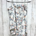 Iz Byer  Blouse Women Size Medium Button Front Off the Shoulder Top White Floral Photo 0