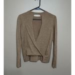 BCBG MaxAzria “Turner” Sweater 100% Merino Tan Wool Open Back Long Sleeves S Photo 2